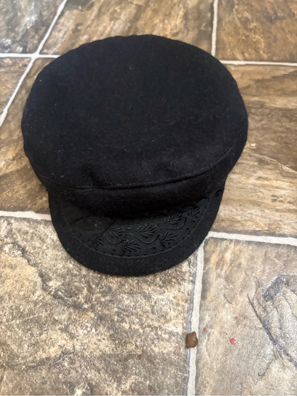 Classic Black Wool Fisherman Cap - Men's Accessory